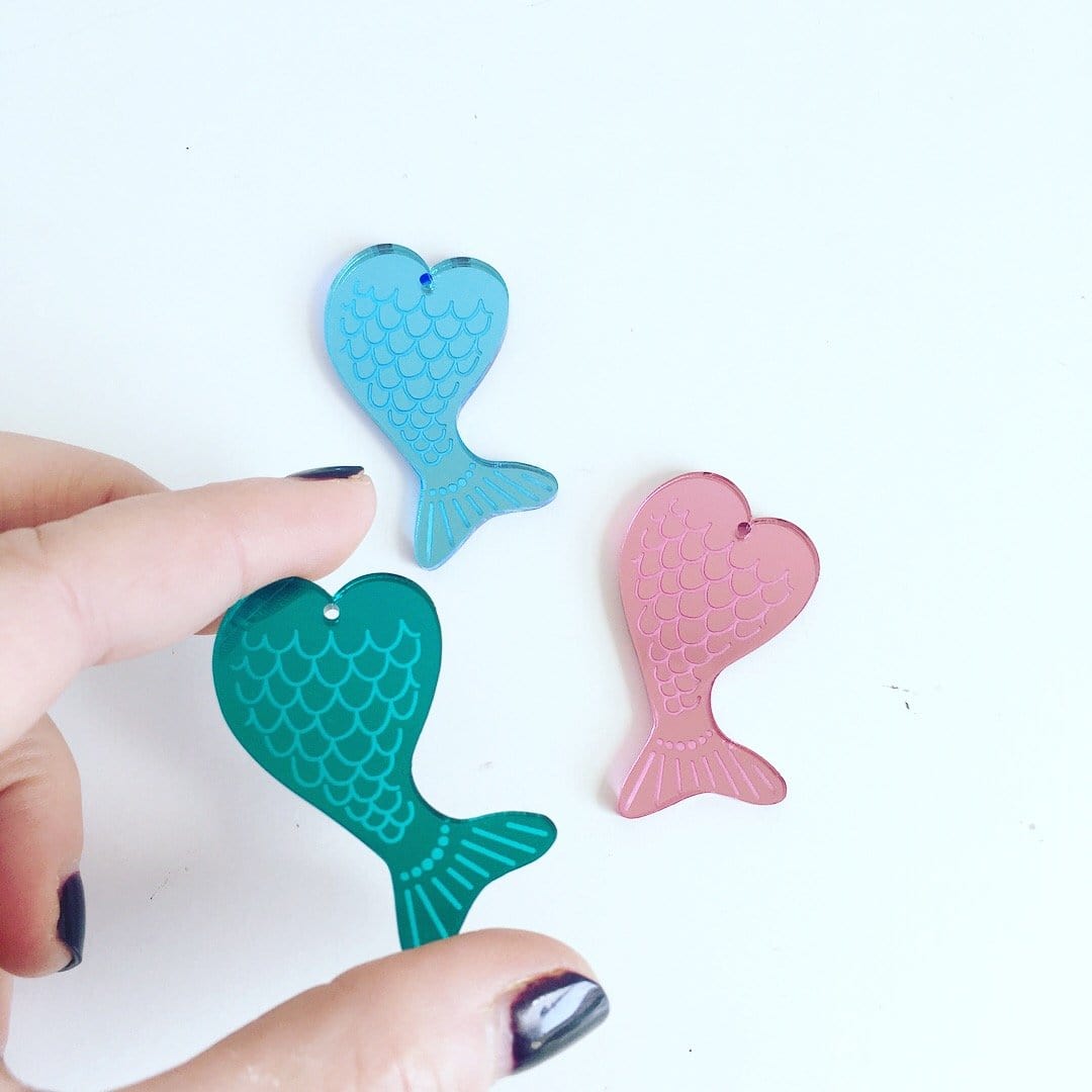 Crafty Cuts Laser © Fantasia - Mer-mazing Tails  Charms - 4 pairs