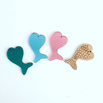 Crafty Cuts Laser © Fantasia - Mer-mazing Tails  Charms - 4 pairs