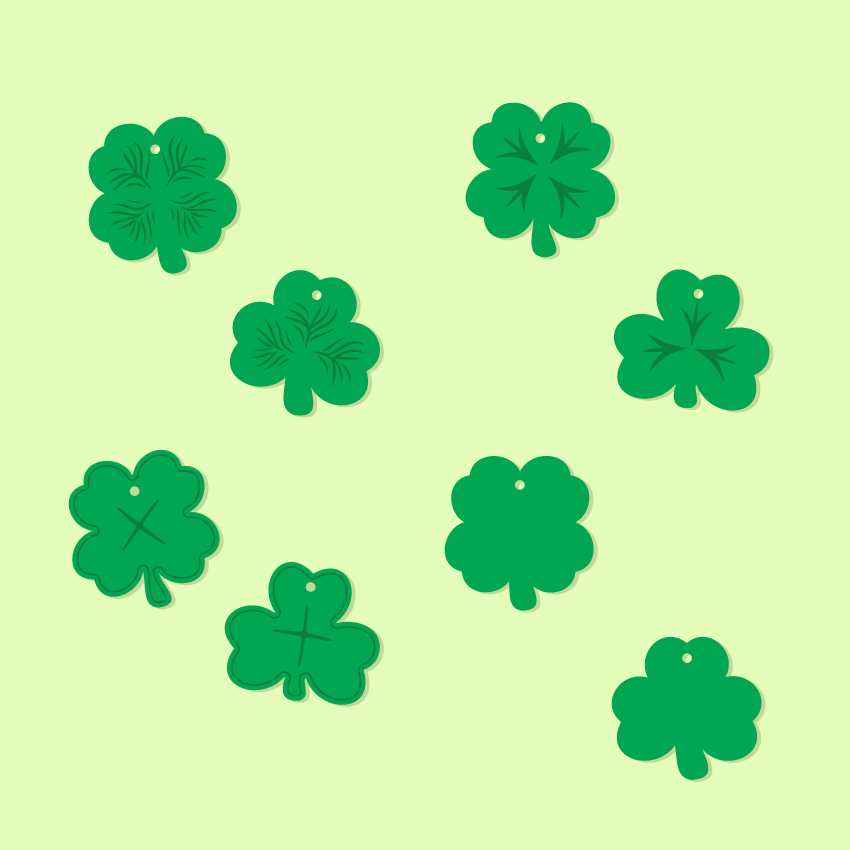 Crafty Cuts Laser Feeling Lucky - 30mm Clover. - 5 pair set