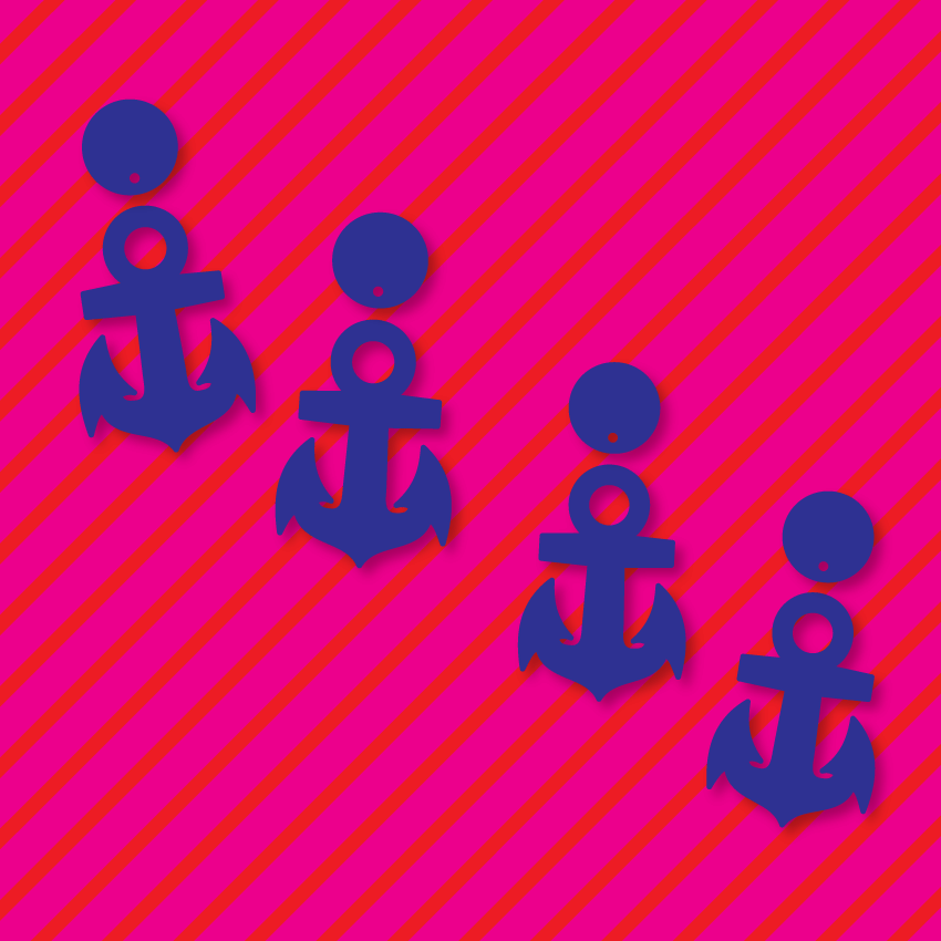 Crafty Cuts Laser Feeling  Nauti - 2 Pair Set - Anchors