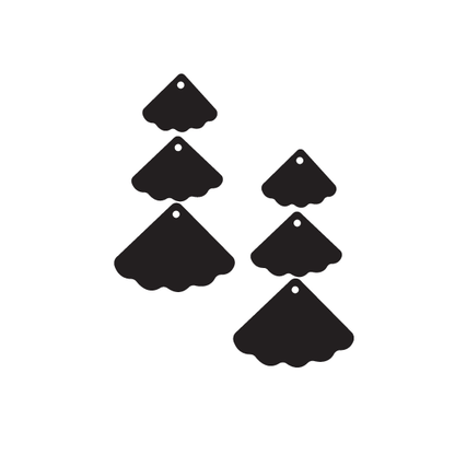 Crafty Cuts Laser © Flamenco Fan Totem - 3 Pair Set