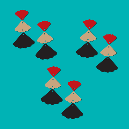 Crafty Cuts Laser © Flamenco Fan Totem - 3 Pair Set