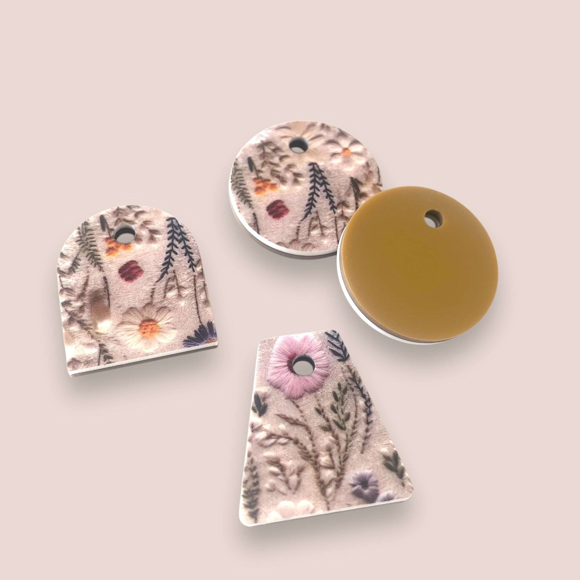 Crafty Cuts Laser Flip Its - Double Sided Charms - Embroidery Blooms - ONE PAIR