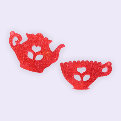 Crafty Cuts Laser Folk Tea for 2 Dangles - 2 pair