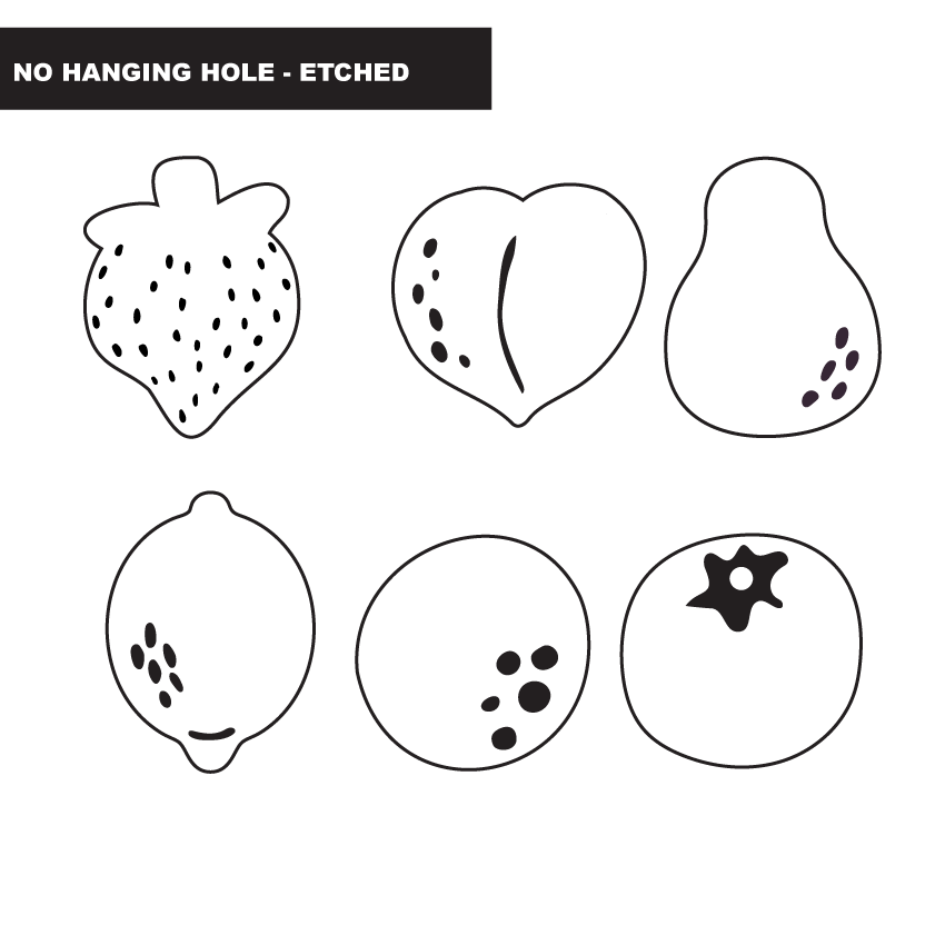 Crafty Cuts Laser  Fruit_etched Baby Fruits - 6 Pair Set - 6 Shapes