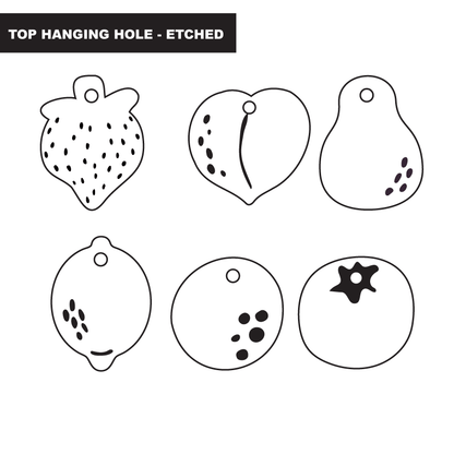 Crafty Cuts Laser  Fruit_etched Baby Fruits - 6 Pair Set - 6 Shapes