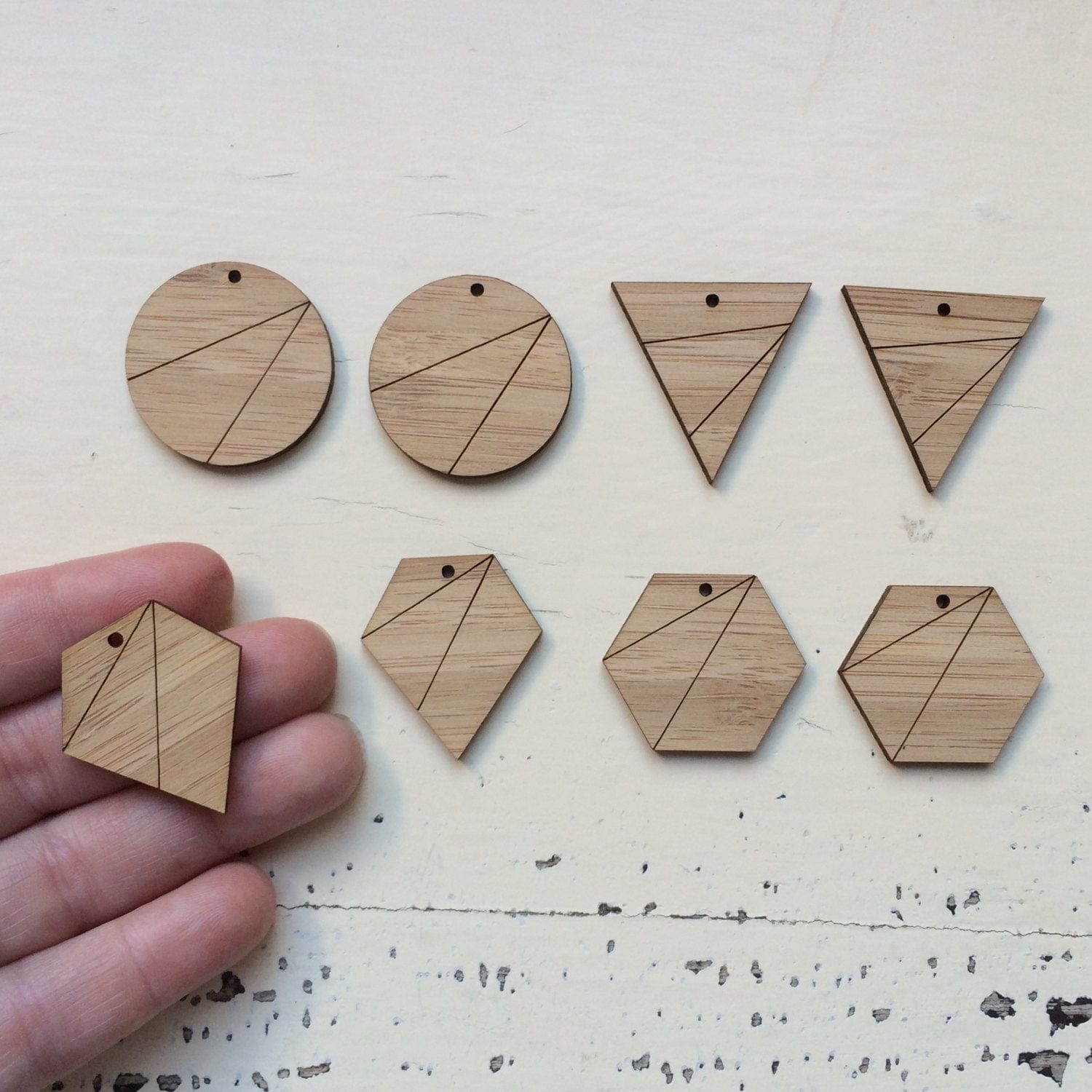 Crafty Cuts Laser Geo Spectrum Duo Charms - 5 Pair Set