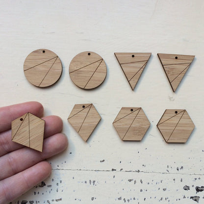 Crafty Cuts Laser Geo Spectrum Duo Charms - 5 Pair Set