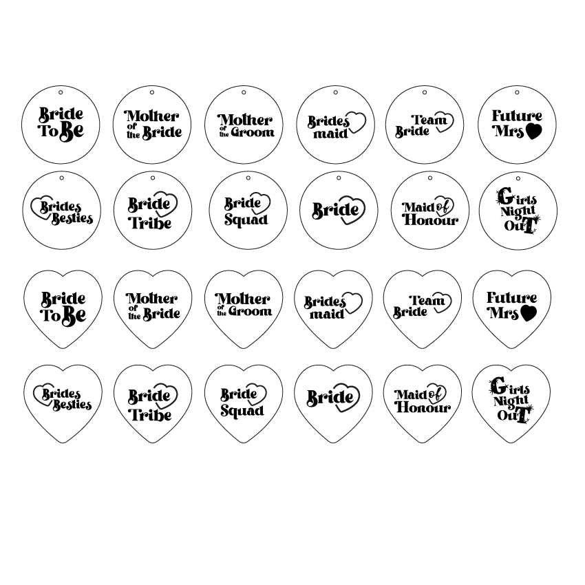 Crafty Cuts Laser Gettin Hitched - Batchelorette  Party Charms