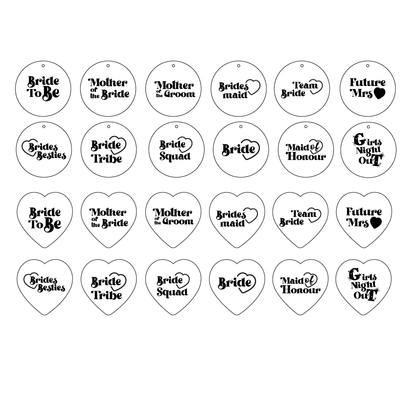 Crafty Cuts Laser Gettin Hitched - Batchelorette  Party Charms