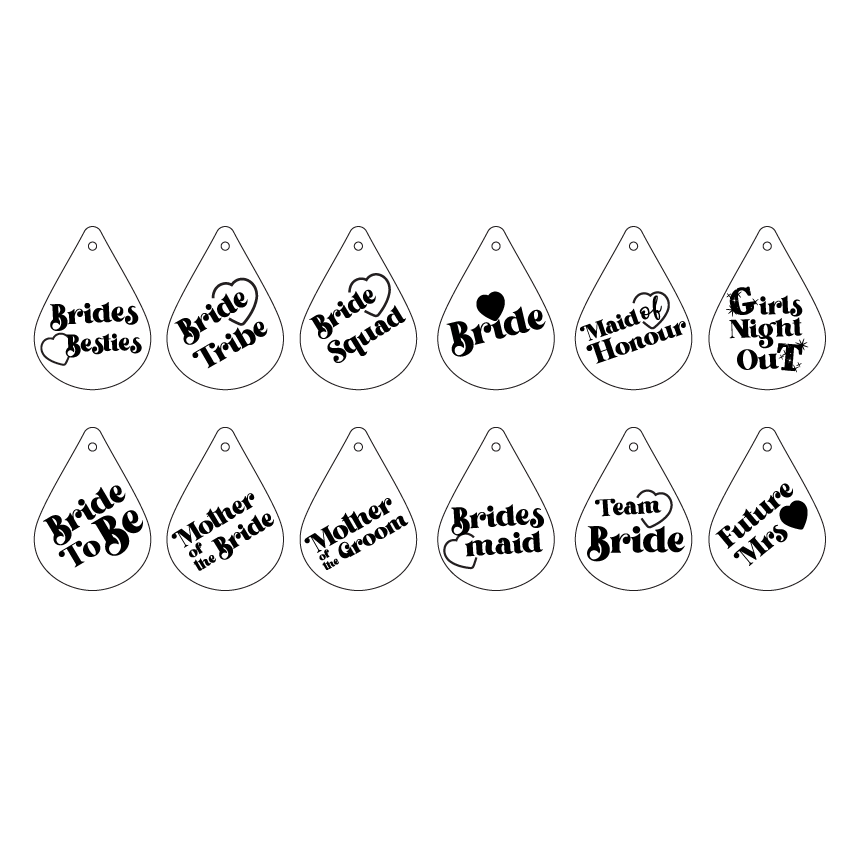 Crafty Cuts Laser Gettin Hitched - Batchelorette  Party Charms