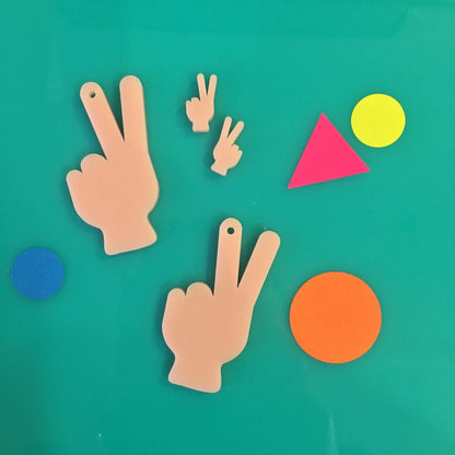 Crafty Cuts Laser High Fives or Peace Cabochon - 5 Pairs