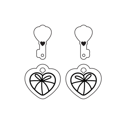 Crafty Cuts Laser Keeping Secrets Locket and Key - 3 pair set