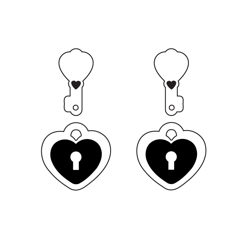 Crafty Cuts Laser Keeping Secrets Locket and Key - 3 pair set