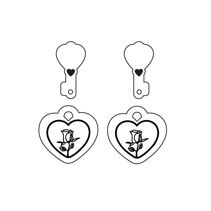 Crafty Cuts Laser Keeping Secrets Locket and Key - 3 pair set