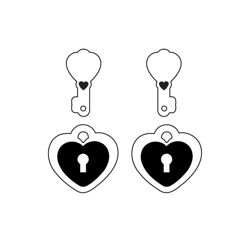 Crafty Cuts Laser Keeping Secrets Locket and Key - 3 pair set