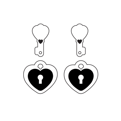 Crafty Cuts Laser Keeping Secrets Locket and Key - 3 pair set
