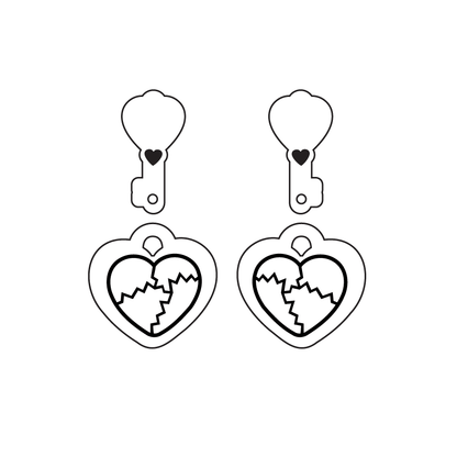 Crafty Cuts Laser Keeping Secrets Locket and Key - 3 pair set