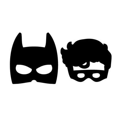 Crafty Cuts Laser Large_set 30mm / Black - Batman/Robin / NO Hanging Hole The Dynamic Duo - Two Pairs
