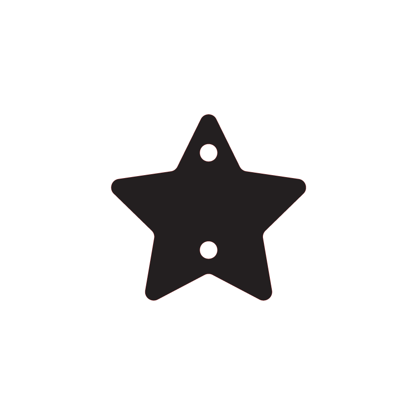 Crafty Cuts Laser Large_shapes 15mm - 10 Pairs / TOP & BOTTOM Hole / Rounded Star Star Charms -  choose from 5 sizes
