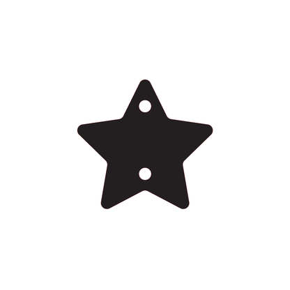 Crafty Cuts Laser Large_shapes 15mm - 10 Pairs / TOP & BOTTOM Hole / Rounded Star Star Charms -  choose from 5 sizes