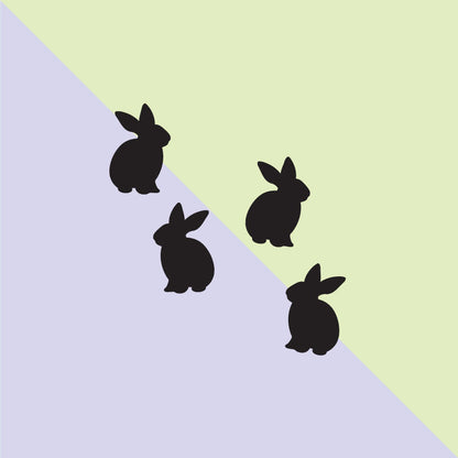 Crafty Cuts Laser  Large_shapes 20mm / NO HOLE Bunny Duo - 5 pair set - Assorted Sizes