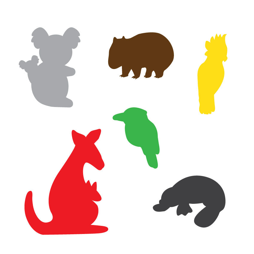 Crafty Cuts Laser  Large_shapes Aussie Animal 2 pair Set - 6 Critters to choose from