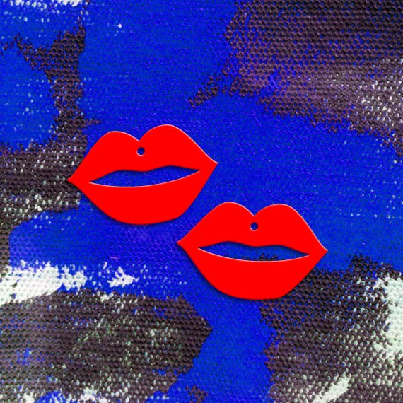 Crafty Cuts Laser Large_shapes Lips Dangles  - 2 Pair