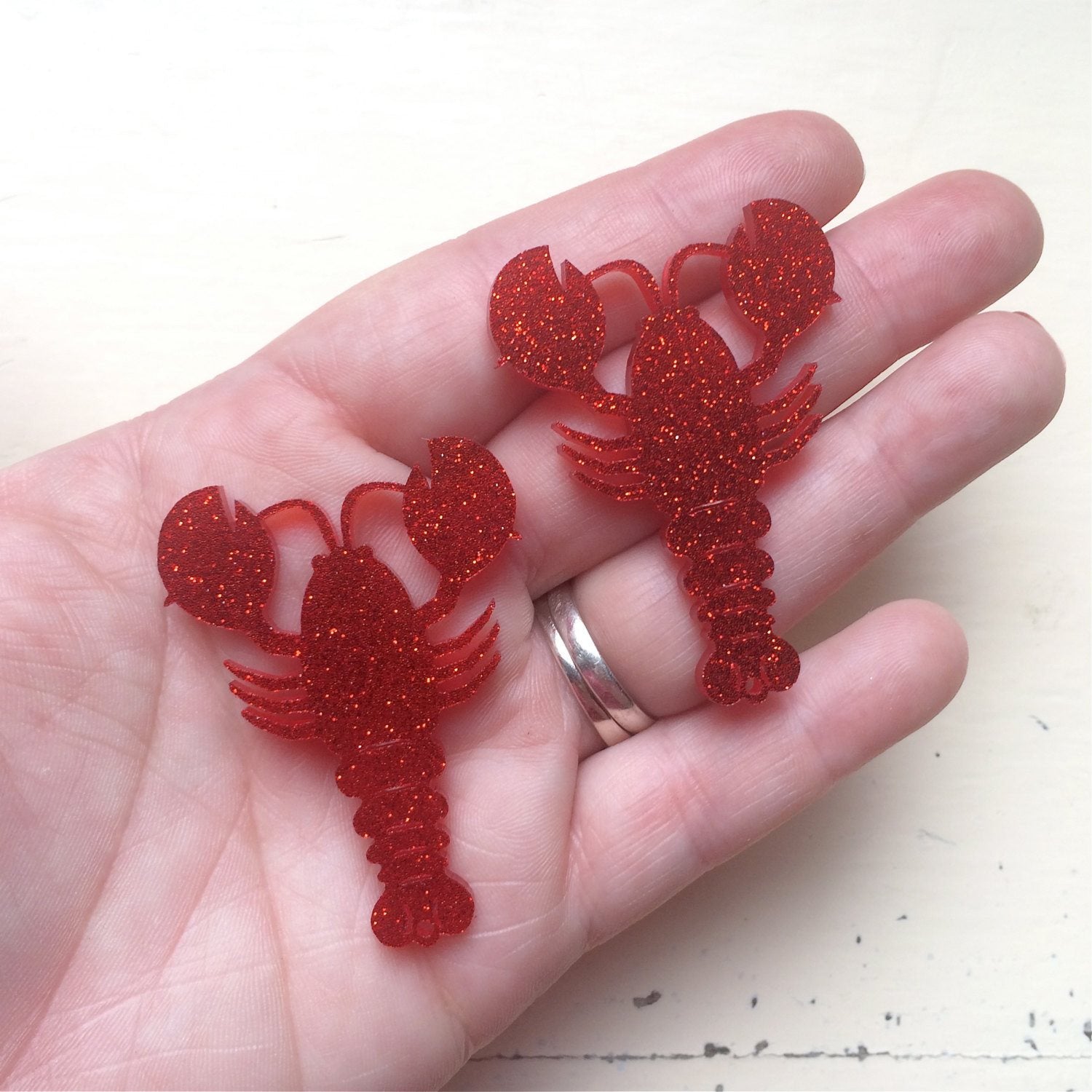 Crafty Cuts Laser Large_shapes Lobster Dangles - 2 Pair