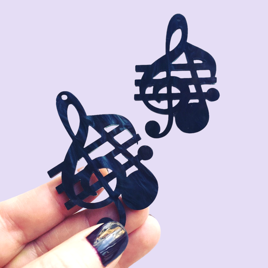 Crafty Cuts Laser Large_shapes Melody Musical Note Charms - 2 Pair