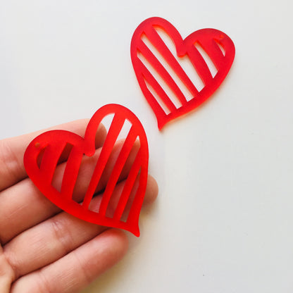 Crafty Cuts Laser Large_shapes Shutter Heart Charms - 2 Pair