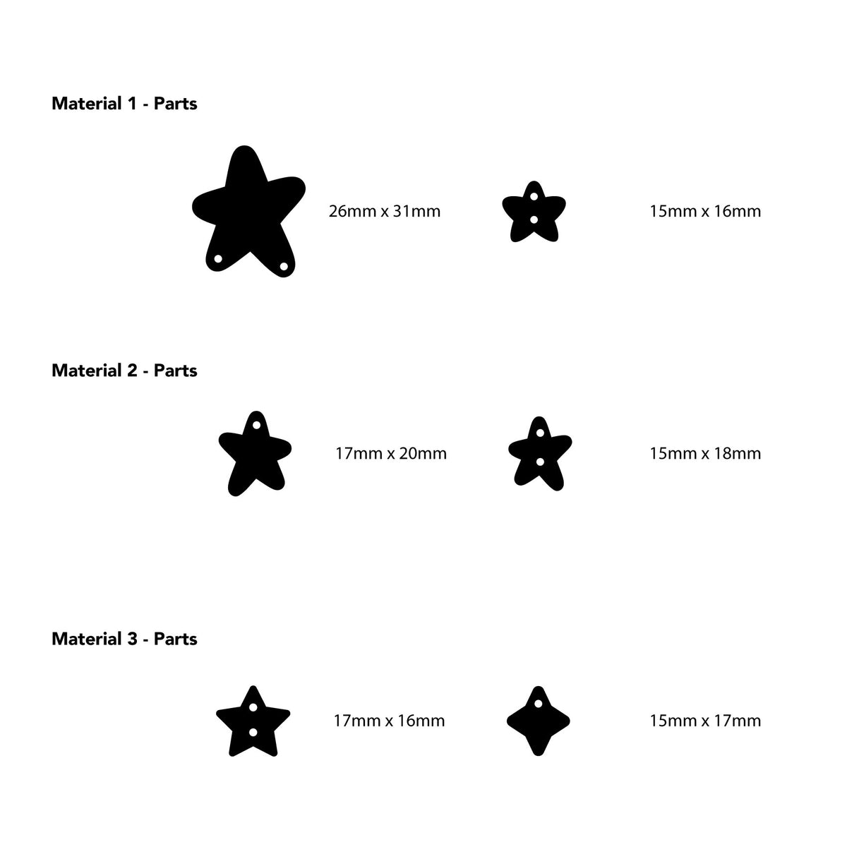 Crafty Cuts Laser © Le Grande Starz Totem  Trio - 3 Pair Set