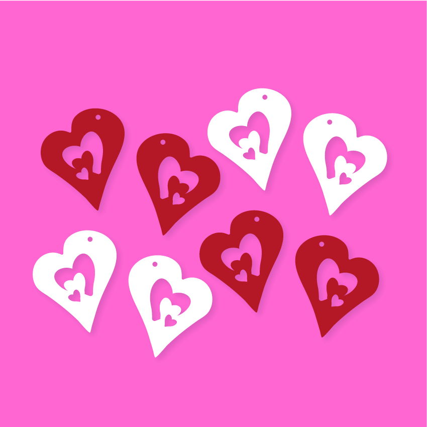 Crafty Cuts Laser  Love Inside Duo - 4 pair mixed colour set