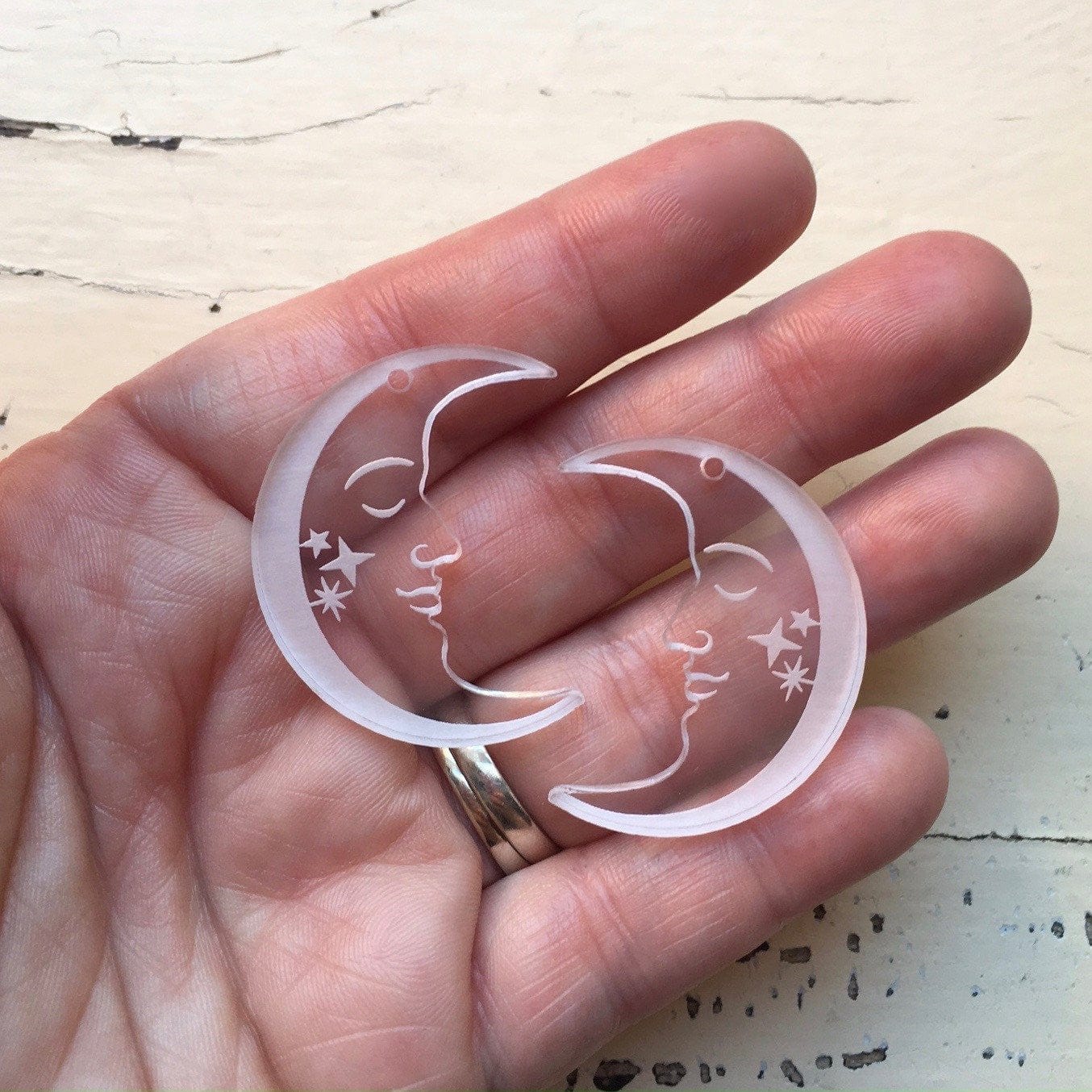 Crafty Cuts Laser Lunar Dude Charms - 5 pairs