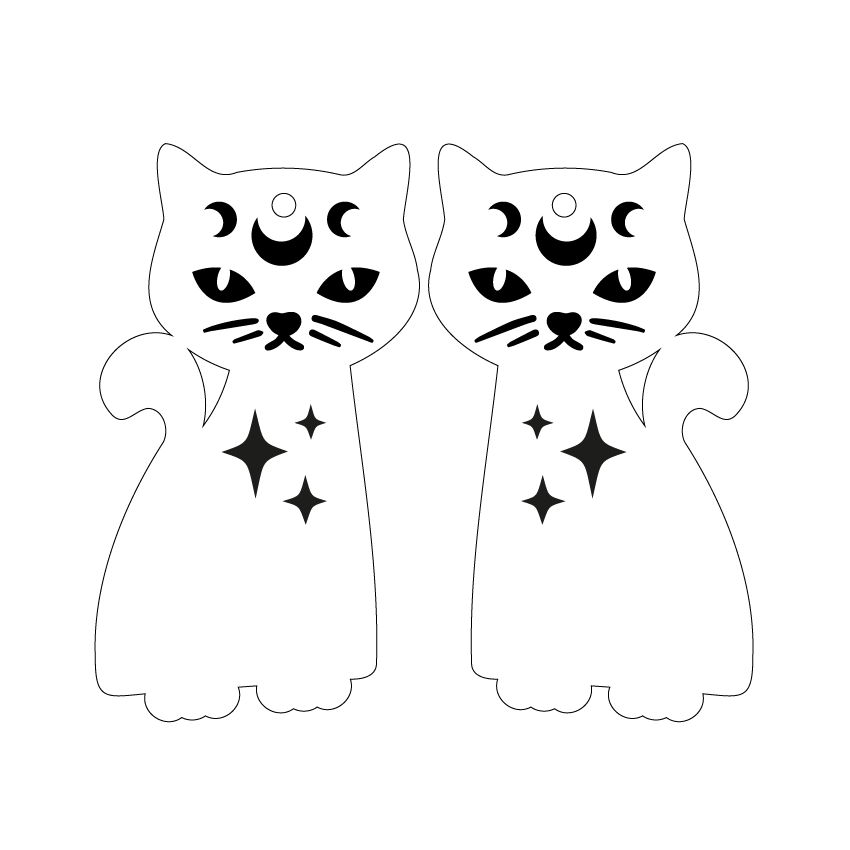 Crafty Cuts Laser © Magical MEOW Charms - 3 Kitties to choose from