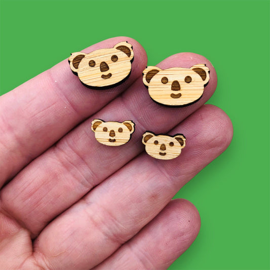 Crafty Cuts Laser Mini Bamboo Koala Bear Face - 10 Pairs