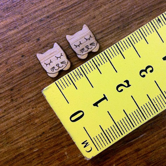 Crafty Cuts Laser MINI_bamboo Mini Collared Kitties - 10 Pairs