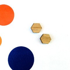 Crafty Cuts Laser MINI_bamboo Mini Hexagon Cabochons - 10 Pairs