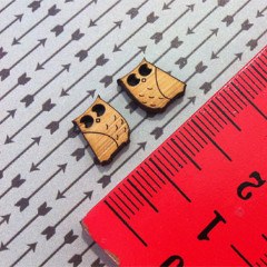 Crafty Cuts Laser MINI_bamboo Mini Little Owl Cabochons - 10 Pairs
