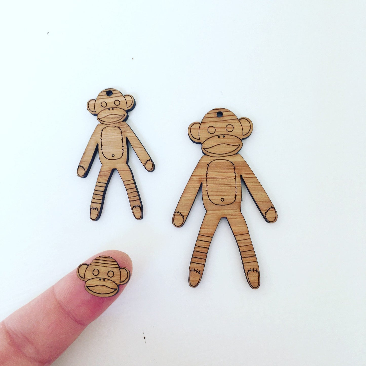 Crafty Cuts Laser MINI_bamboo Mini Sock Monkey Faces - 10 Pairs