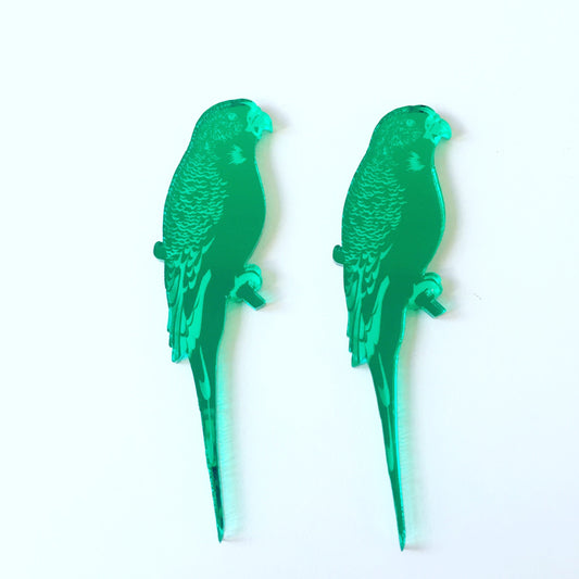 Crafty Cuts Laser © Mirror: Budgerigar Duo - TWO PAIR