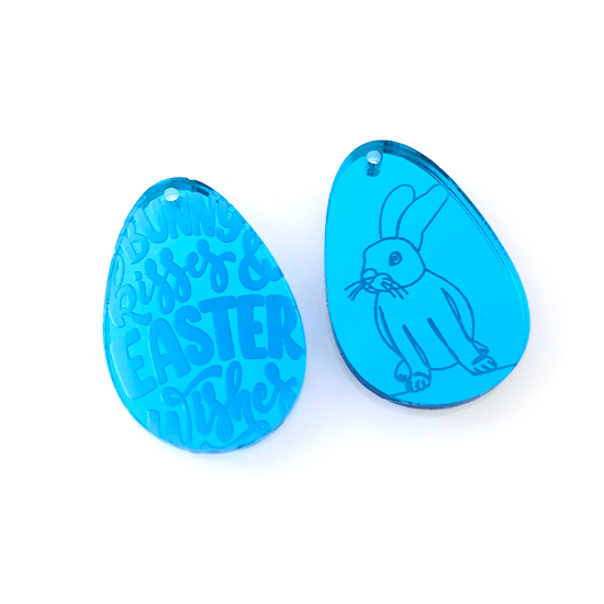 Crafty Cuts Laser Mirror Easter Eggs - 5 Designs - 4 Pair Set