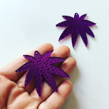 Crafty Cuts Laser © Mirror:  Etched Jungle Tops - 12 colour options - TWO PAIRS