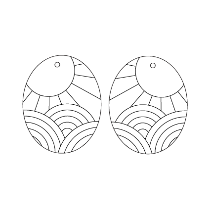 Crafty Cuts Laser  Mirror_etcheddeluxe Sunny day - 4 pair / Small - 24mm Tall / TOP Hole © Etched Fine Lines - 4 designs