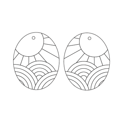 Crafty Cuts Laser  Mirror_etcheddeluxe Sunny day - 4 pair / Small - 24mm Tall / TOP Hole © Etched Fine Lines - 4 designs