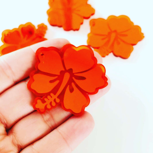 Crafty Cuts Laser Mirror Hibiscus Flowers - 4 Pair Set