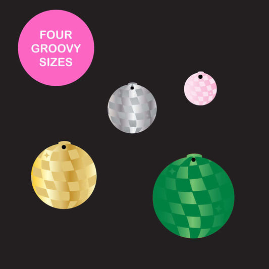 Crafty Cuts Laser Mirror Mirror Balls - 3 Pair Set Assorted Sizes