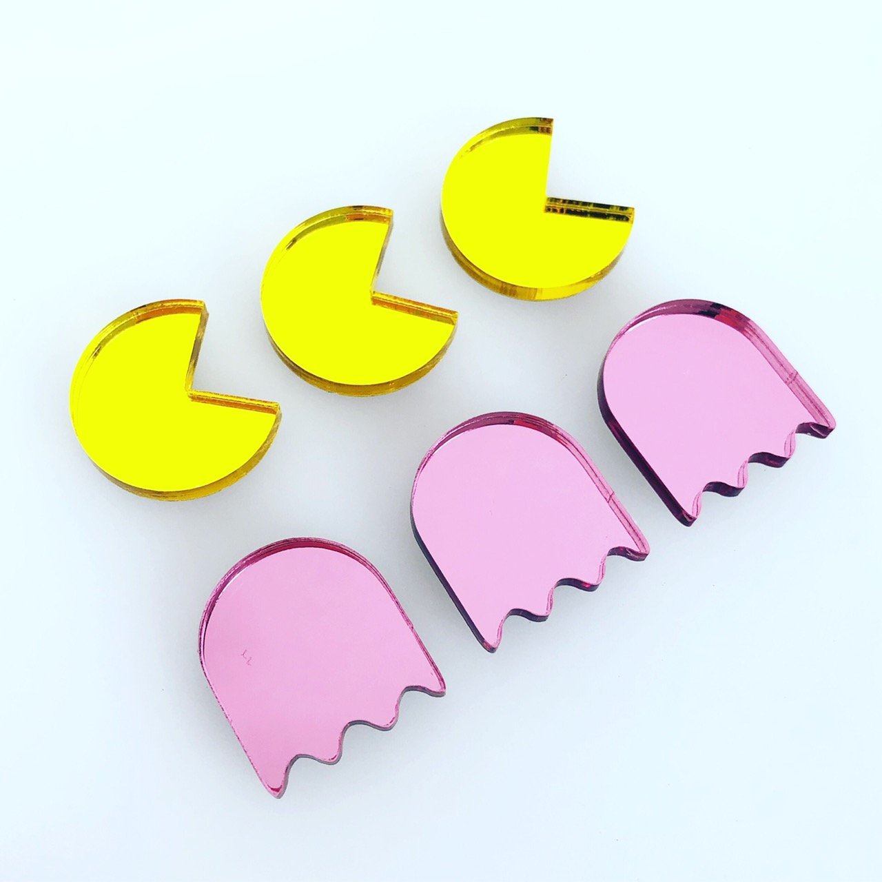 Crafty Cuts Laser Mirror_set* Small Retro Gamer Charms Duo: 5 Pairs
