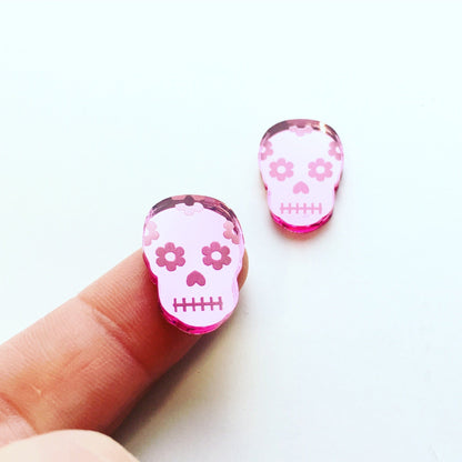 Crafty Cuts Laser © Mirror Sugar Skull Cabochons - 6 Pair