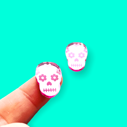 Crafty Cuts Laser © Mirror Sugar Skull Cabochons - 6 Pair